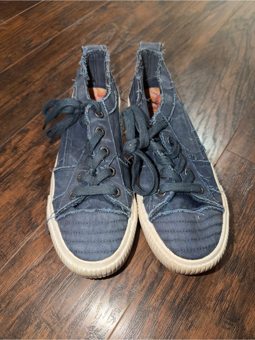 Women's Navy Lace-Up Sneakers